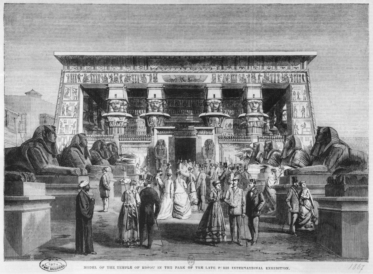 Az Edfu-templom modellje a párizsi Champ-deMars egyetemes kiállításán, 1867. november 16. alkotó: English School