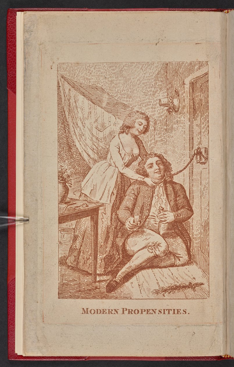 Modern Propensities pamflet borítója 1791, Susannah Hill és Frantisek Kotzwara (metszet) alkotó: English School