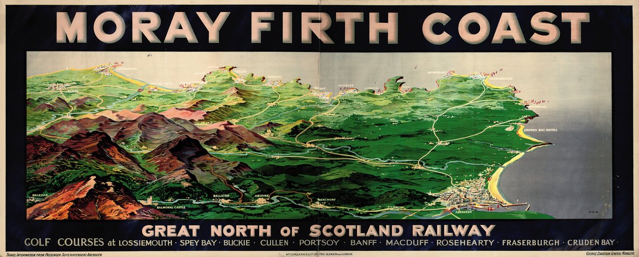 Moray Firth Coast, a GNSR-t reklámozó plakát alkotó: English School