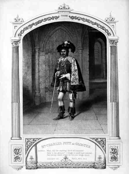 Mr Charles Pitt mint Gloster, V. felvonás VI. jelenet, VI. Henrik (3. rész), William Shakespeare (1564-1616), Thomas Sherratt (1860-80 körül) metszete Paine dagerrotípiájáról (metszet). alkotó: English School
