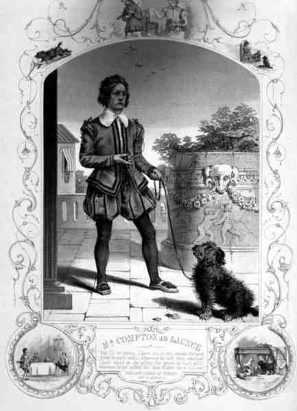 Mr. Compton mint Lance, IV. felvonás II. jelenet, Két veronai úriember, William Shakespeare (1564-1616) (metszet) alkotó: English School