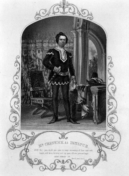 Mr. Creswick, mint Hotspur, II. felvonás 3. jelenet IV. Henrytől (I. rész) Paine of Islington, pub dagerrotípiájából. szerző: John Tallis & Co. (litho) alkotó: English School