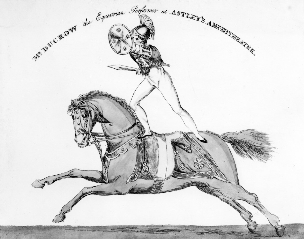 Mr. Ducrow, a lovas előadóművész az Astleys Amphitheatre-ben, 1840 körül alkotó: English School