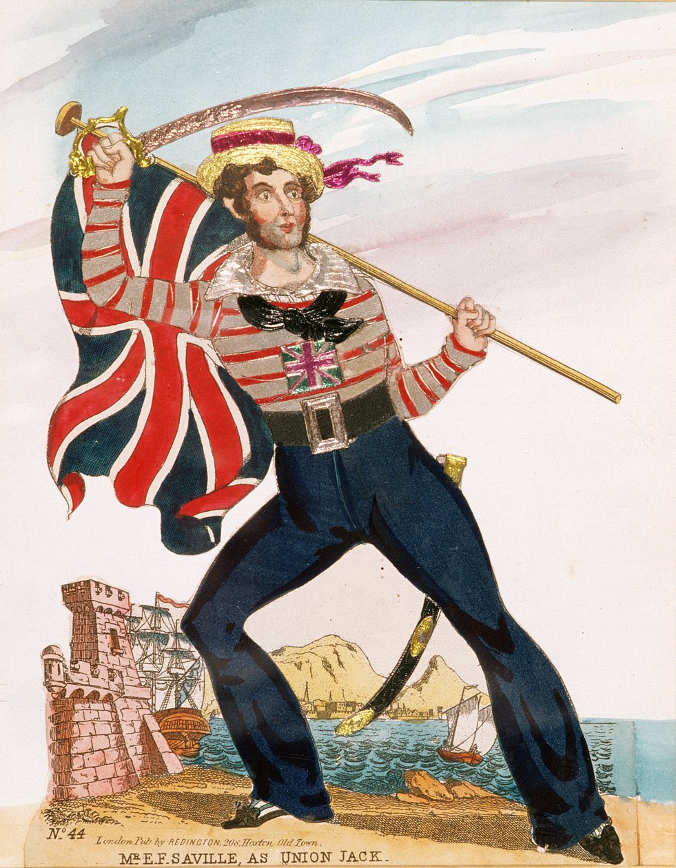 Mr E.F. Saville mint "Union Jack", kiadó: Redington (metszet és kollázs) alkotó: English School