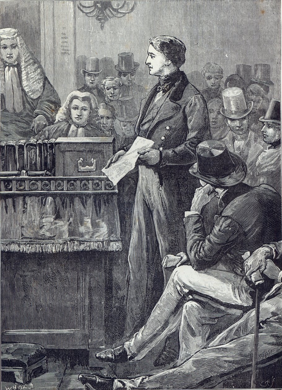 Gladstone úr leánykori beszédét tartja az alsóházban alkotó: English School