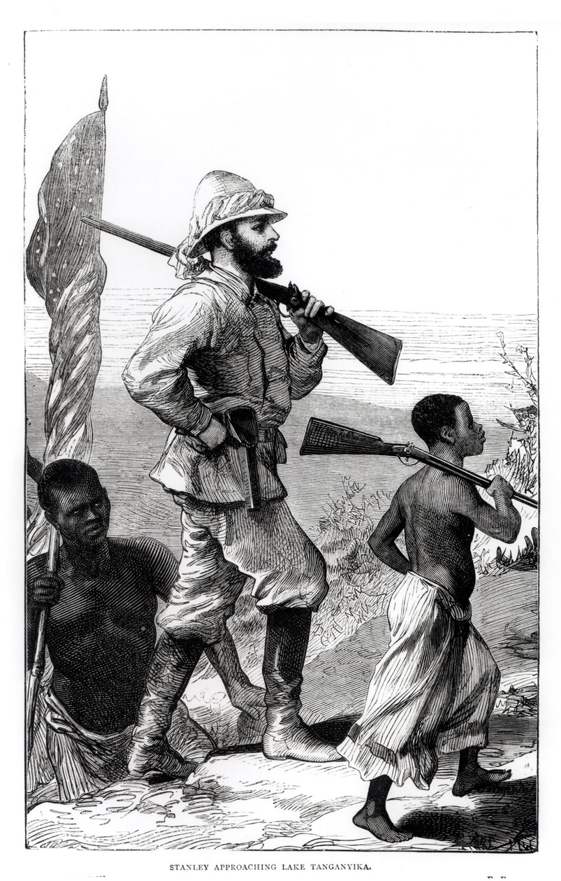 Mr. Henry Morton Stanley (1841-1904) A Tanganyika-tóhoz közeledik alkotó: English School