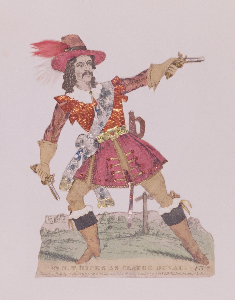 Mr. N.T. Hicks a francia autópályás, Claude Duval (1643-70) képében (metszet és kollázs) alkotó: English School