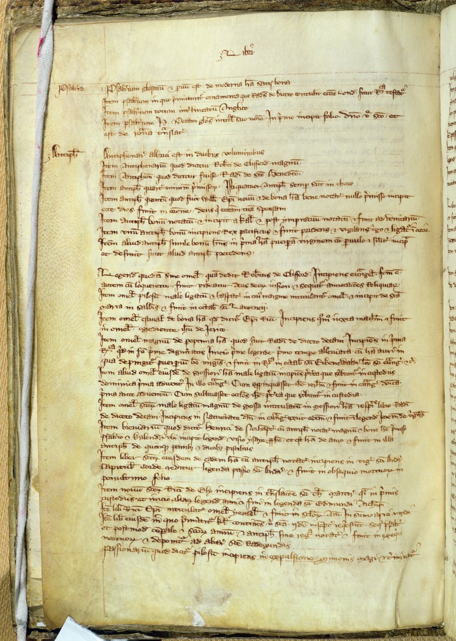 Ms.25516 fol.18v Liber I a St. Pauls Cathedral könyveinek leltáráról, 13. század vége alkotó: English School