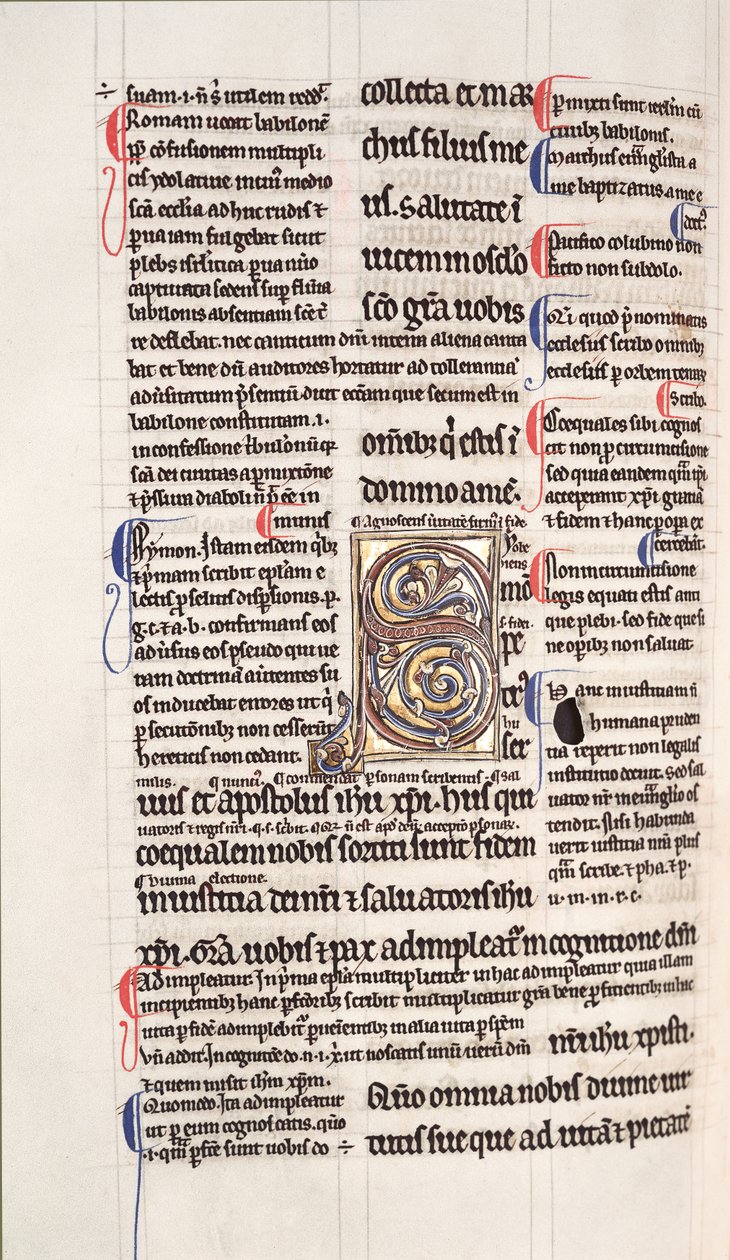 Ms.27, f.109v: Oldal az Újszövetség fényezett másolatából (vellum) alkotó: English School
