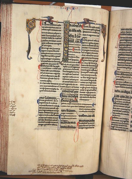Ms.27, f.84v: Oldal az Újszövetség egy glosszázott példányából (pergamen) alkotó: English School