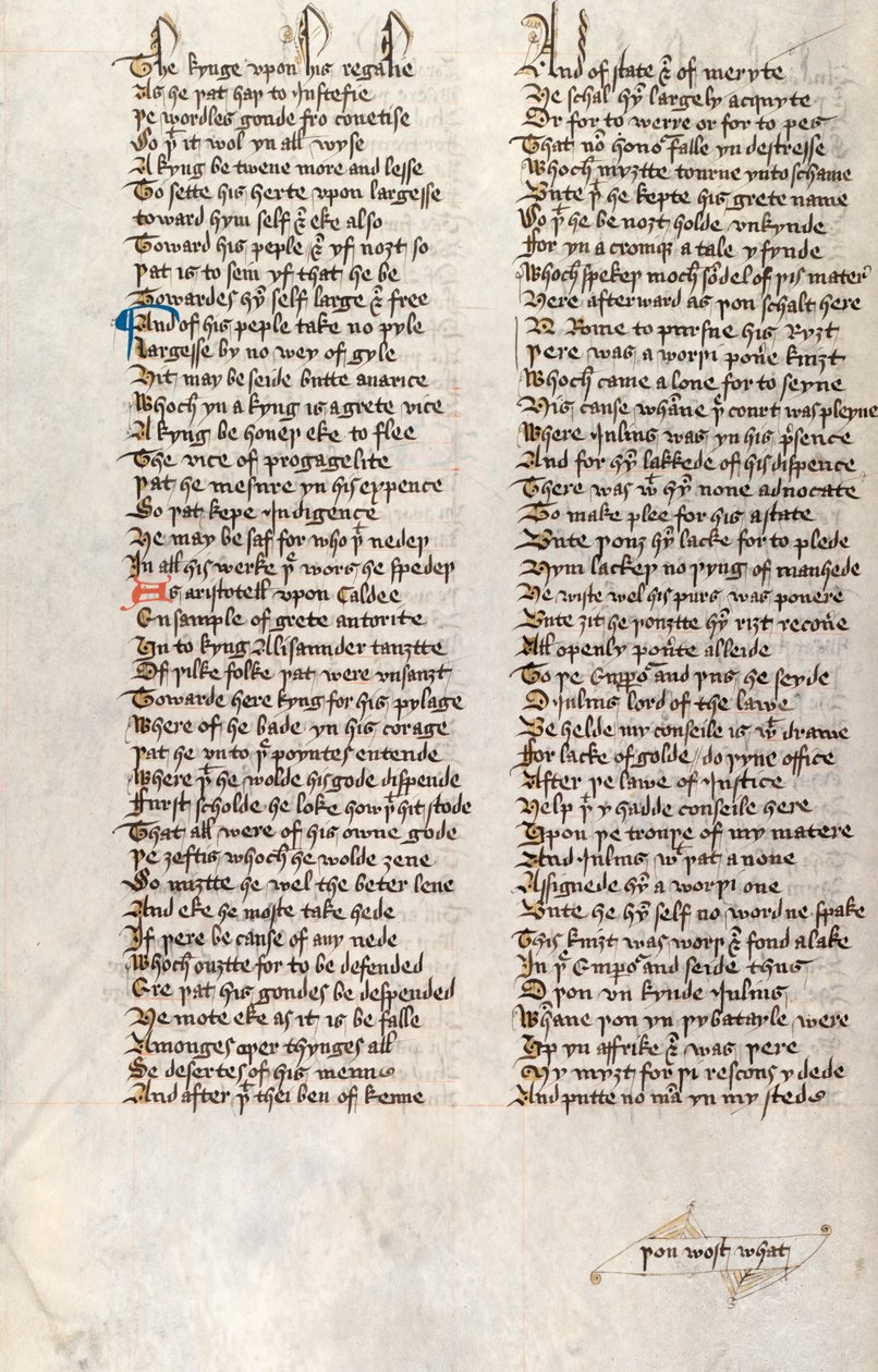 Ms326 f166v, Confessio Amantis, John Gower (toll és tinta pergamen) alkotó: English School