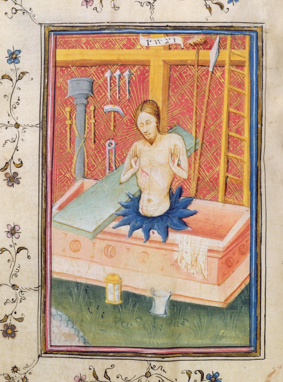 Ms 24 f.8 kontra Krisztus a szenvedés eszközeivel, a Knightley Psalterből alkotó: English School
