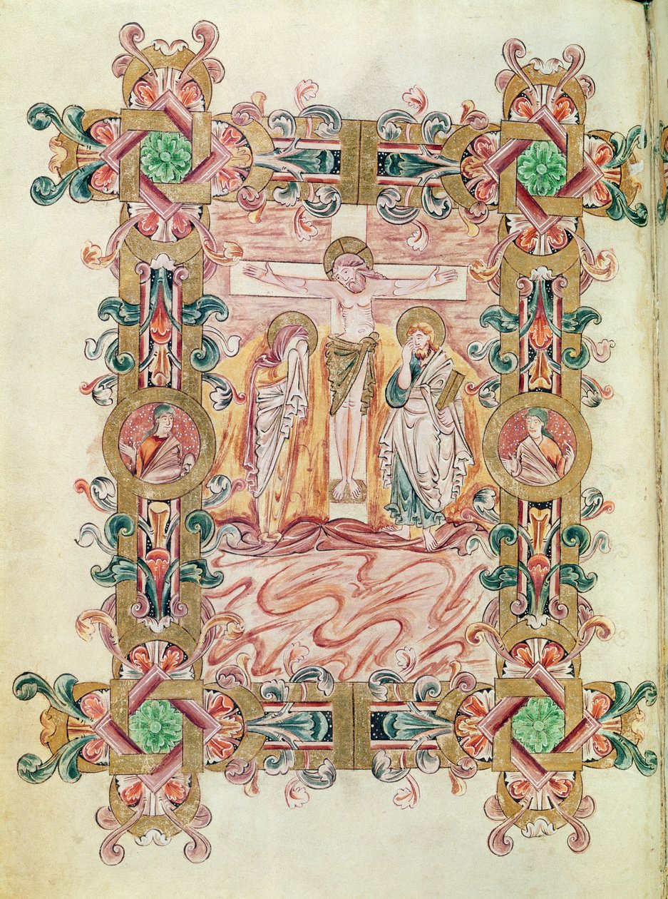 Ms 274 (Y-6) fol.71v A keresztre feszítés, Jumieges Róbert misekönyvéből, 1016 körül alkotó: English School