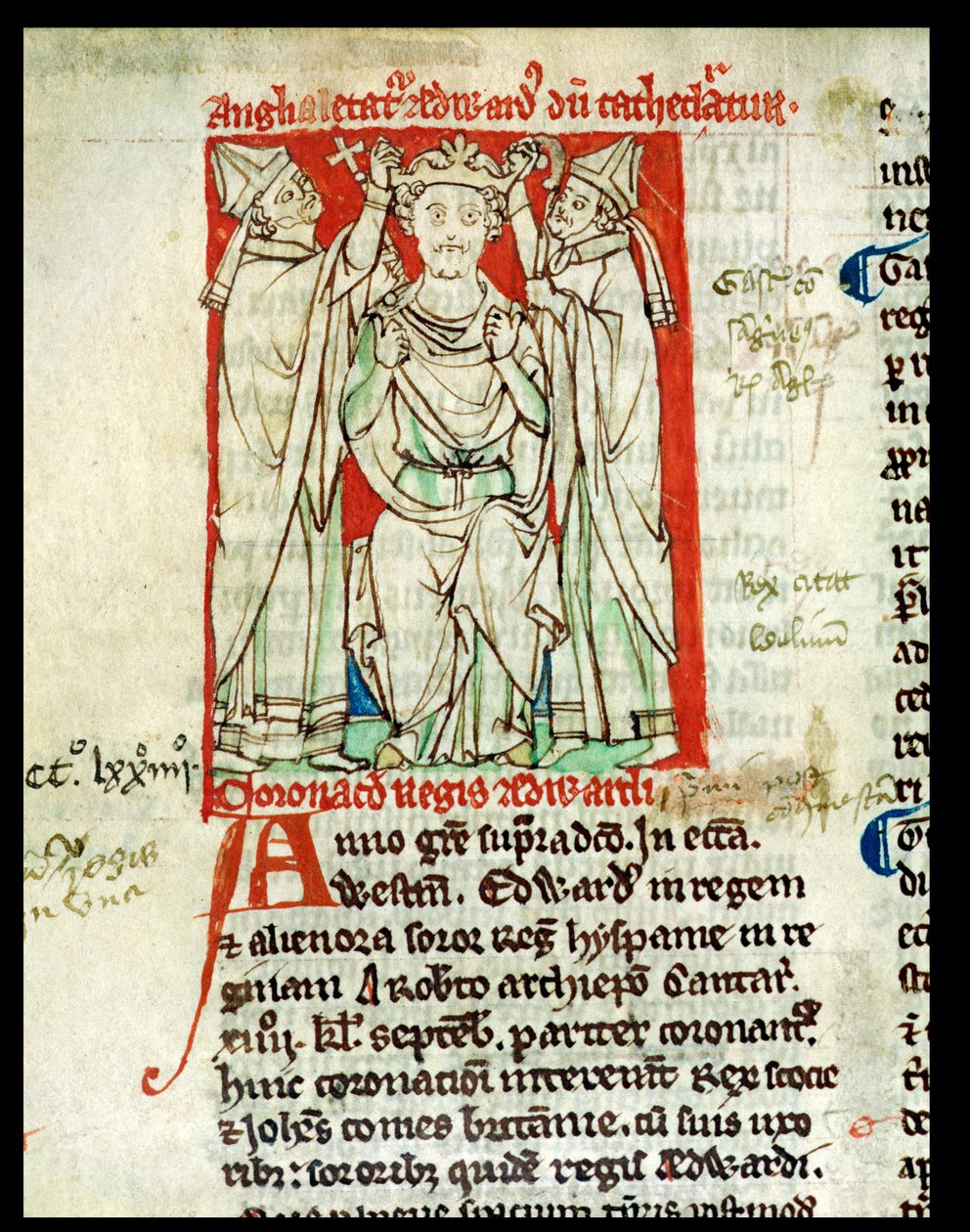 Ms 6712 (A.6.89) fol.247v Edward I (1239-1307), miniatűr a Flores Historiarumból, Matthew Paris, 1250-52 alkotó: English School
