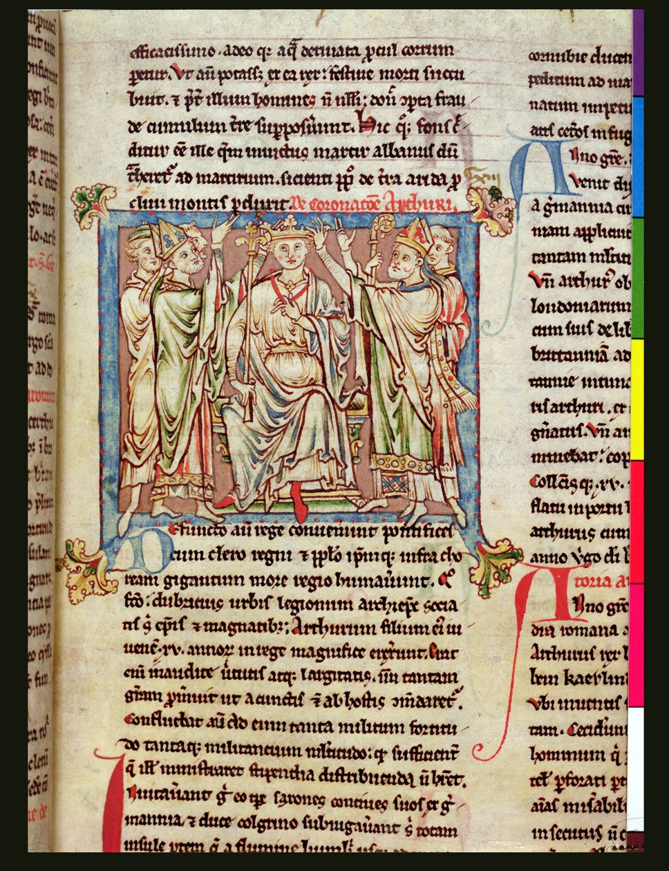 Ms 6712 (A.6.89) fol.53 Arthur király, miniatűr a Flores Historiarumból, Matthew Paris, 1250-52 körül alkotó: English School
