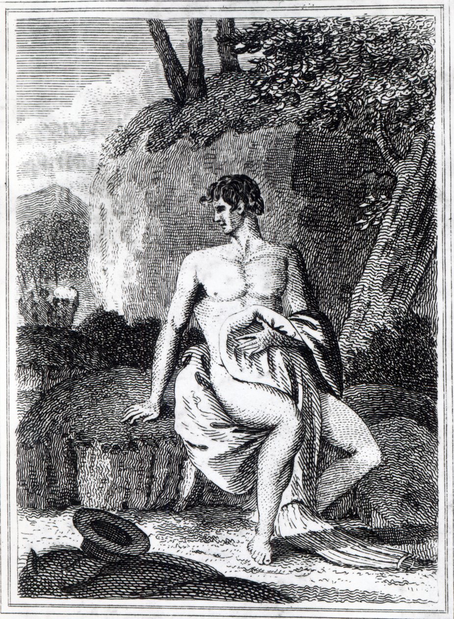 Mungo Park Afrikában, illusztráció az 1816-ban megjelent „Utazások Afrika belső körzeteiben: előadva 1795, 1796 és 1797” című filmből (nyomtatott) alkotó: English School