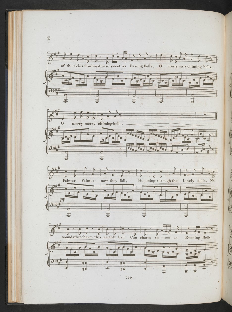 Kotta a „Sweet the Merry Bells Ring Round” című dalhoz, John Clare és F.W. Crouch, 1820 körül (nyomtatott) alkotó: English School