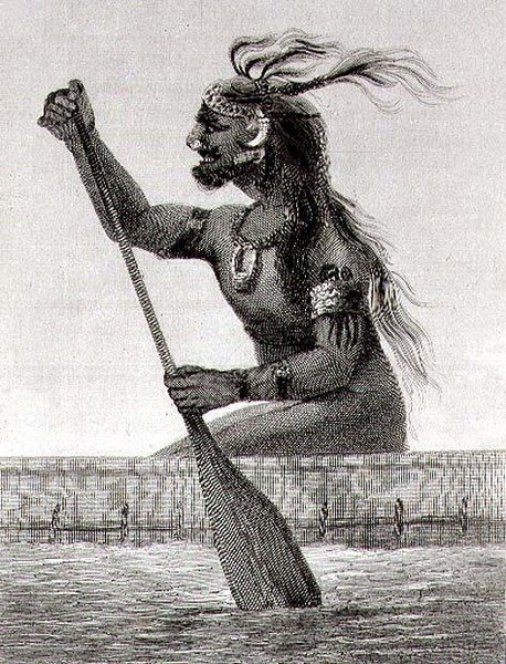 Új-Guinea őslakosai, metszette S. Bull (metszet) alkotó: English School