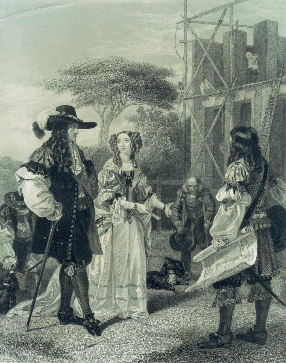 Nell Gwynn ráveszi II. Károlyt, hogy építsen egy kórházat, alkotó: English School