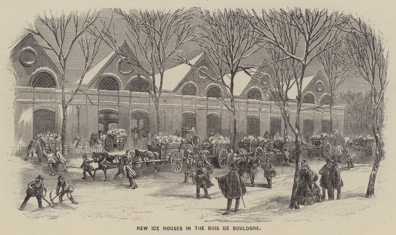 Új jégházak a Bois de Boulogne-ban (metszet) alkotó: English School