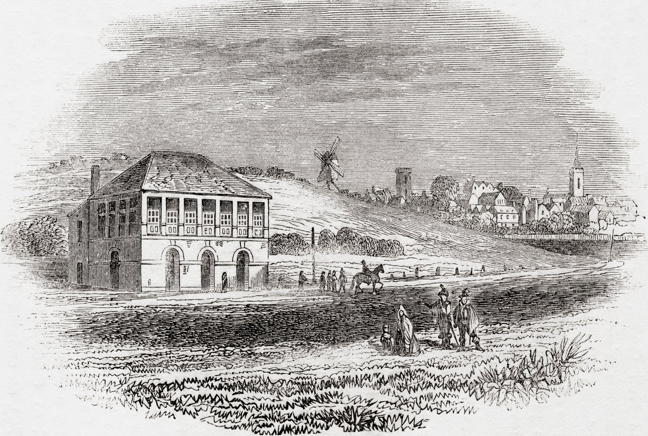 Newmarket lóversenypálya, Newmarket, Anglia I. Károly idején, a régi Angliából: A Pictorial Museum, pub. 1847 alkotó: English School