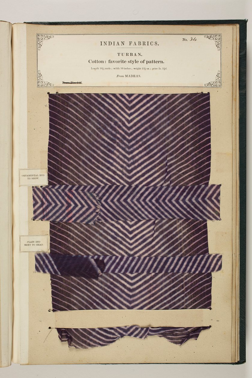 34. szám: Turbán, Indian Fabrics, összeállította: John Forbes Watson alkotó: English School