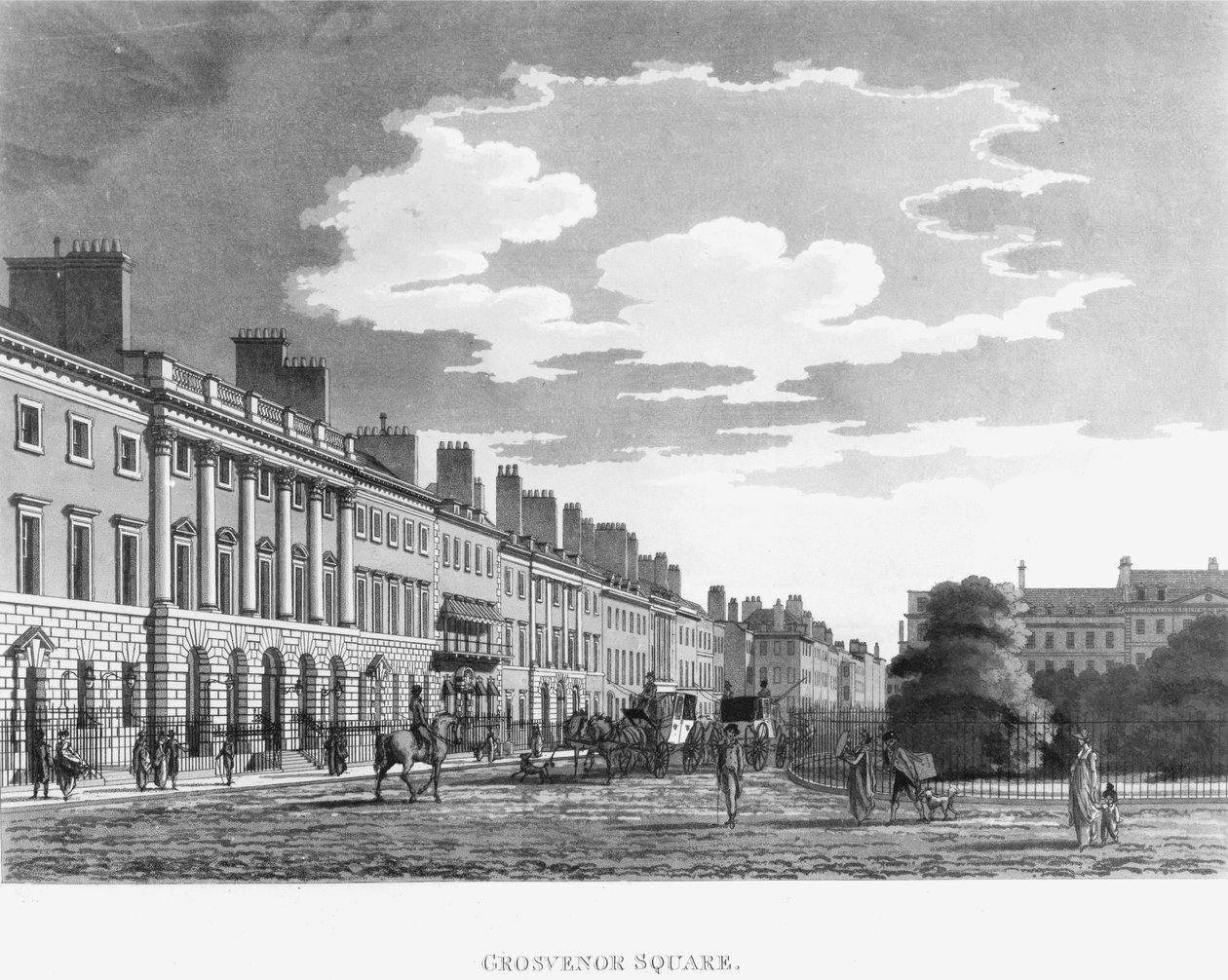 A Grosvenor tér északi oldala, 1800 alkotó: English School