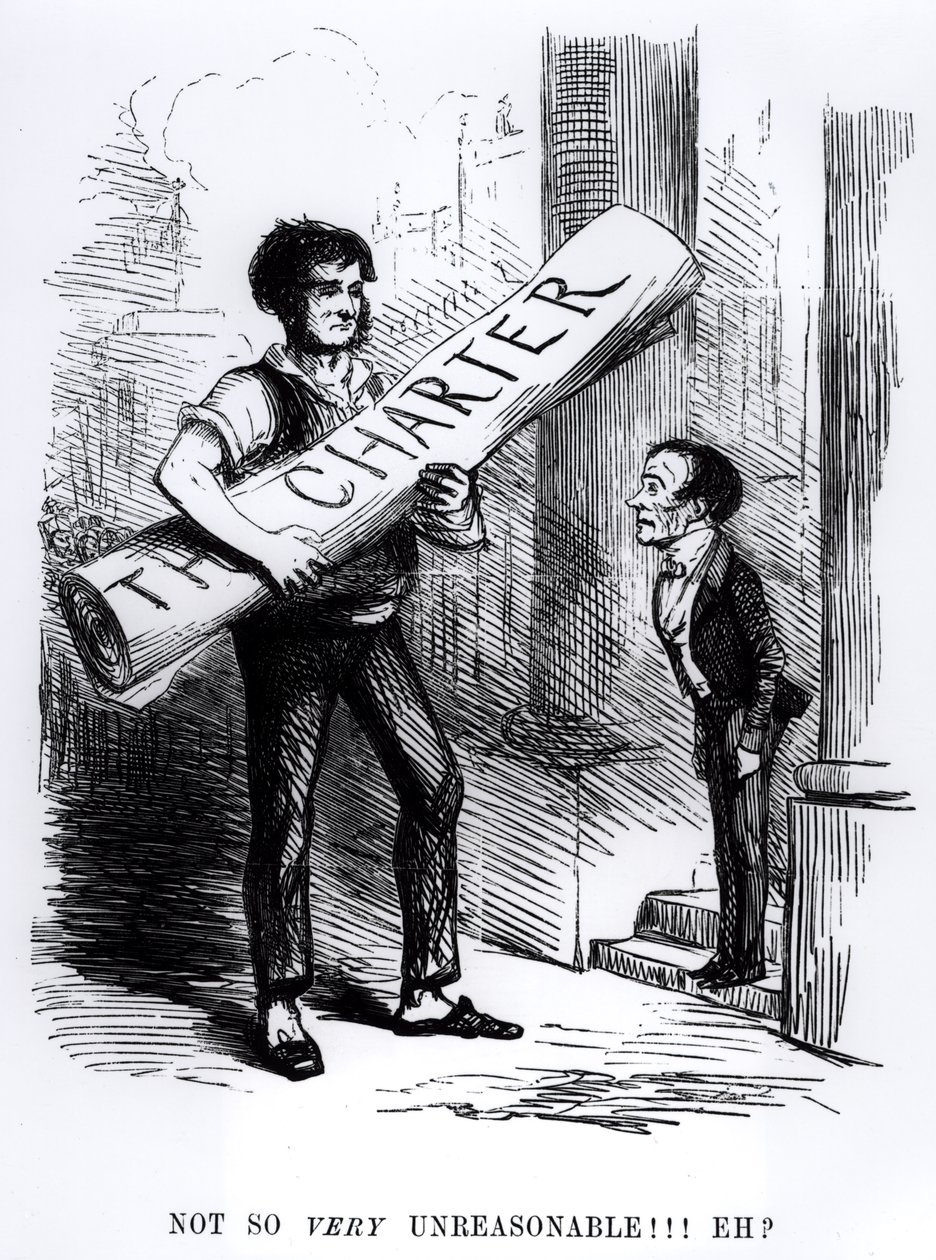 "Not So Very Inreasonable, Eh", rajzfilm a Punch Magazine-tól, 1848 (metszet) (bw fotó) alkotó: English School