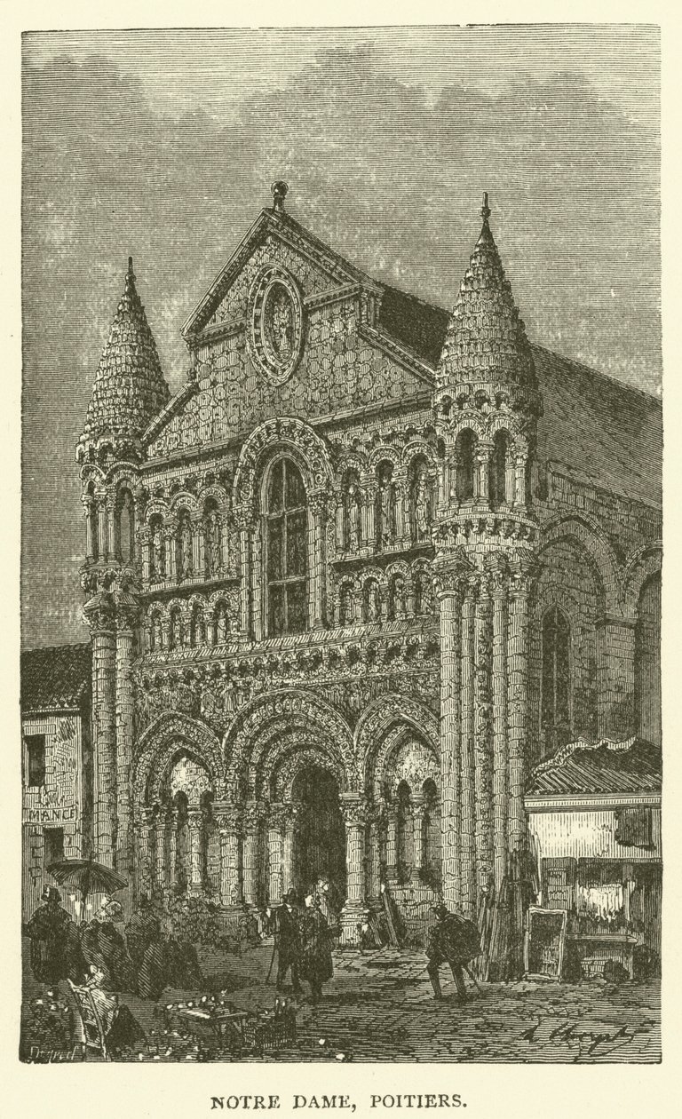 Notre Dame, Poitiers (metszet) alkotó: English School