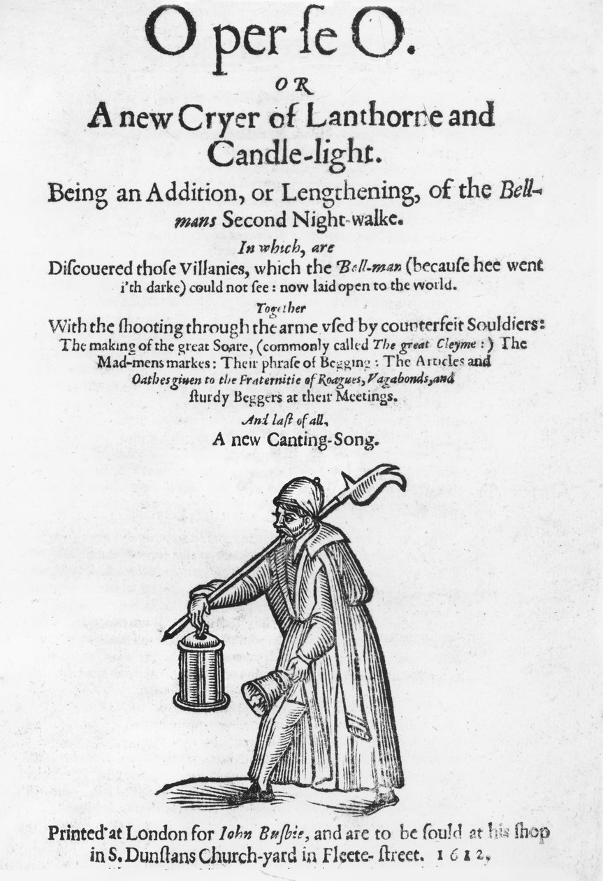 O per se O, avagy Lanthorne és gyertyafény új kiáltója, egy könyv címlapja, John Busbie, 1612 alkotó: English School