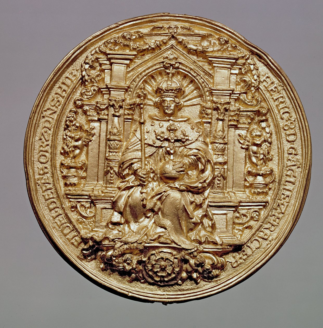 VIII. Henrik (1491-1547) pecsétjének előlapja (arany) (a hátoldalt lásd: 181809) alkotó: English School