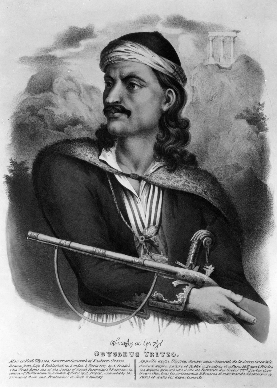 Odüsszeusz Tritzo, 1827 (kőnyomat) alkotó: English School