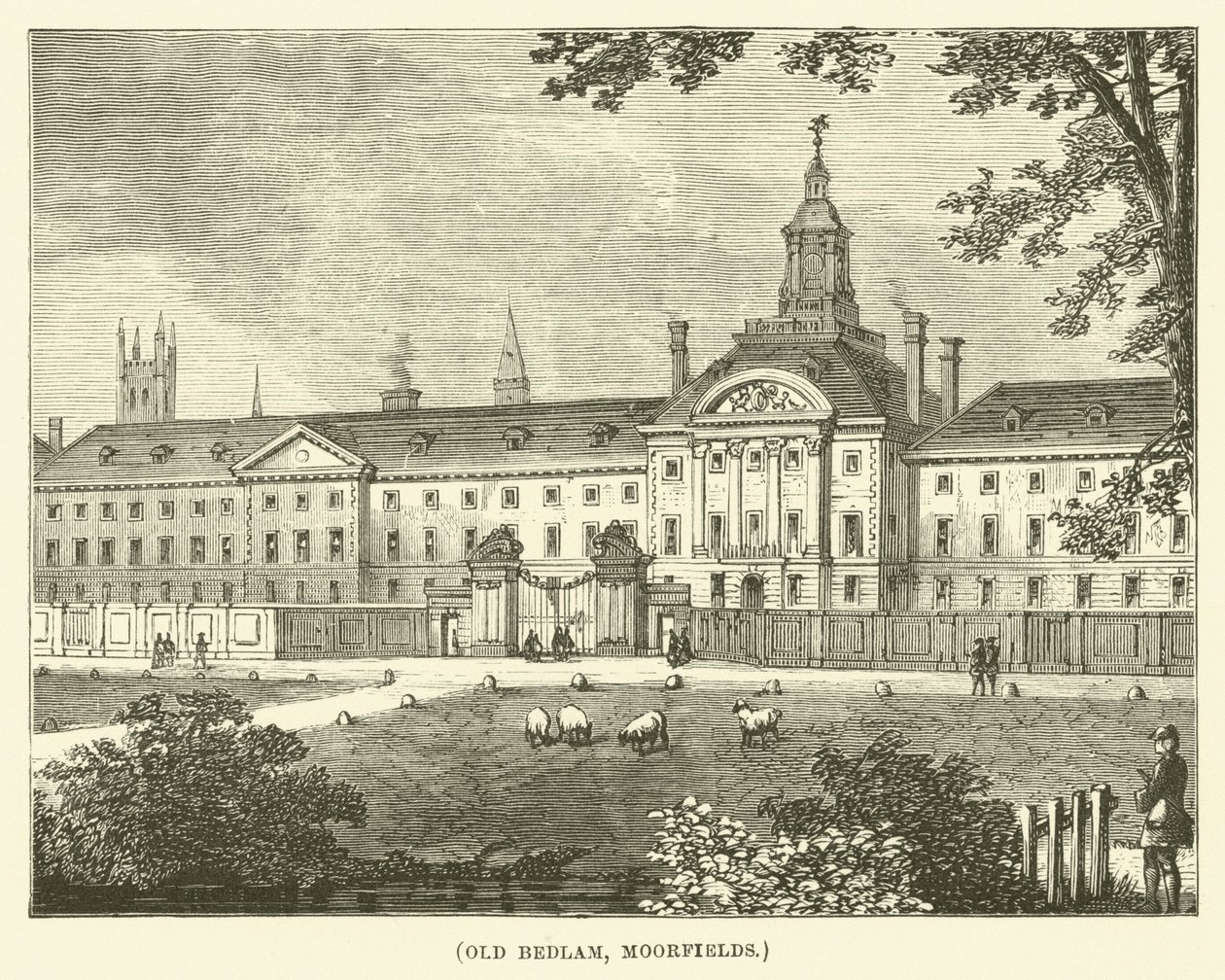 Old Bedlam, Moorfields (metszet) alkotó: English School