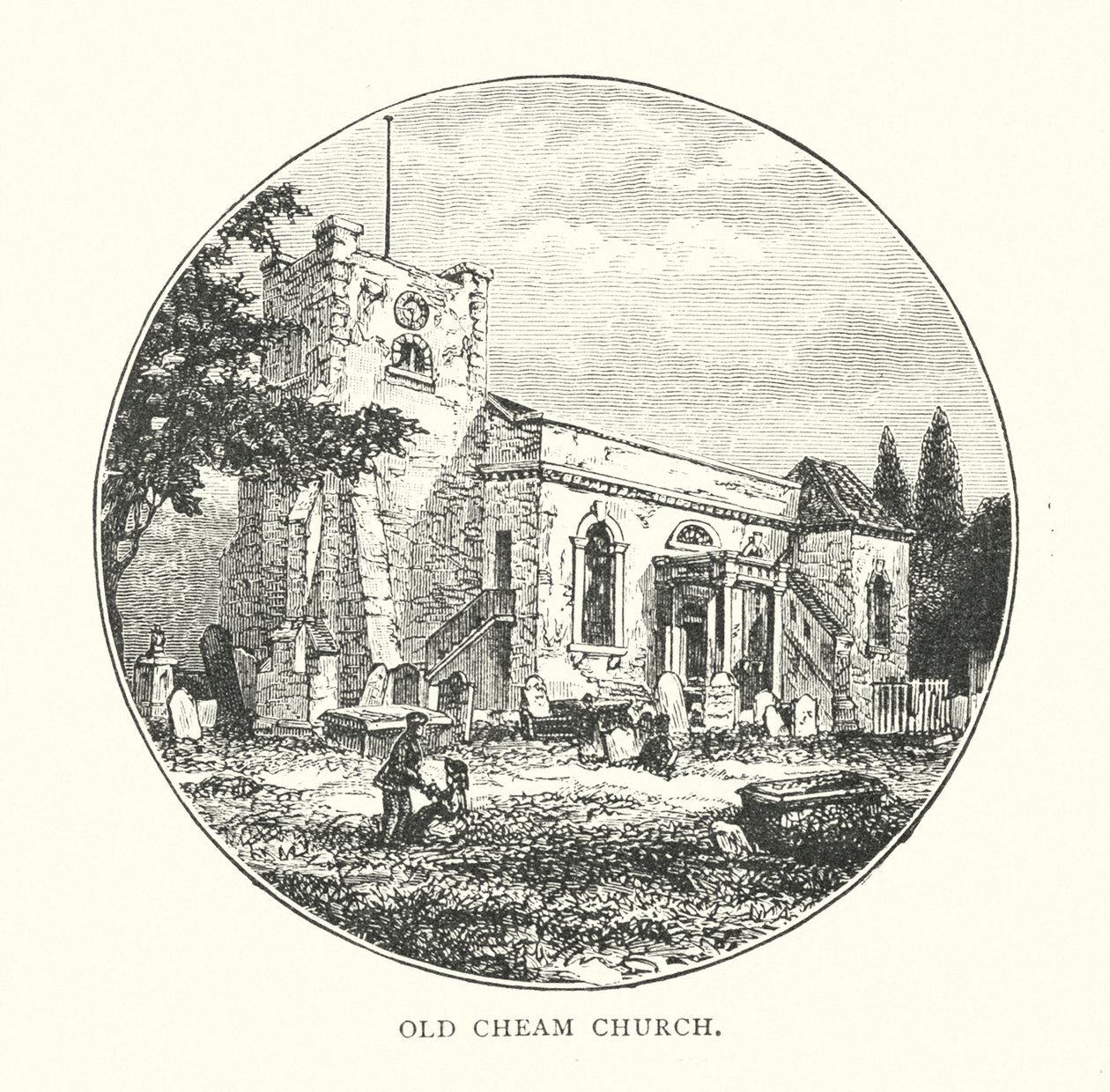 Régi Cheam templom (metszet) alkotó: English School