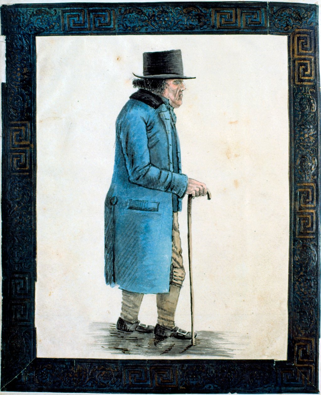 Öreg ember (akvarell papíron) alkotó: English School