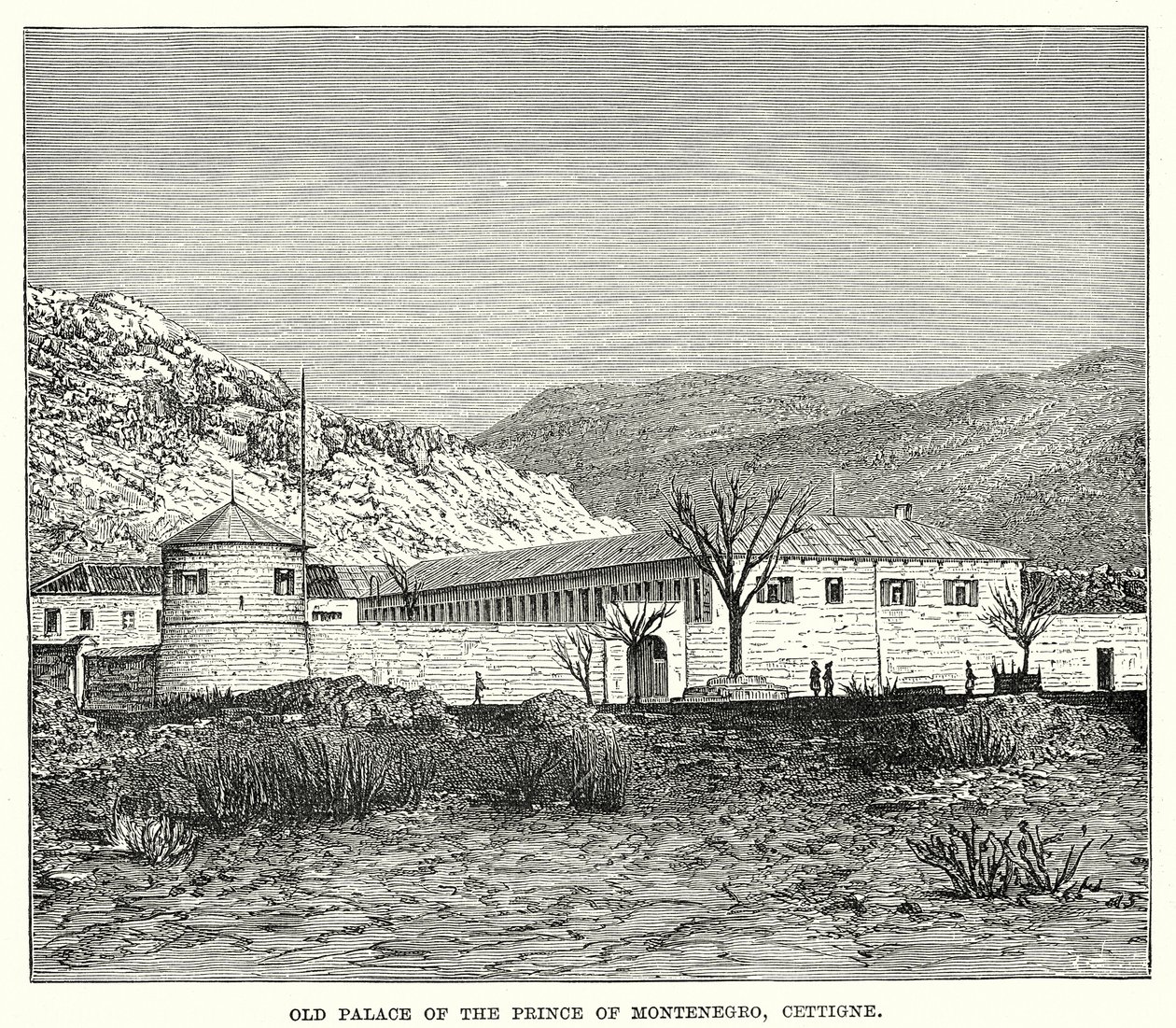 A montenegrói herceg régi palotája, Cettigne (metszet) alkotó: English School
