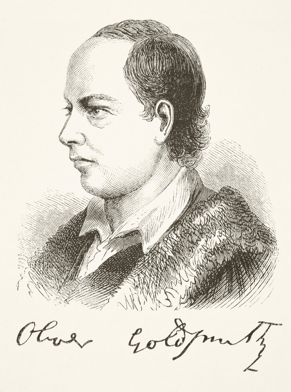 Oliver Goldsmith William Hickman Smith Aubrey (1858-1916) „Anglia nemzeti és hazai története” című művéből, London, 1890 körül. alkotó: English School