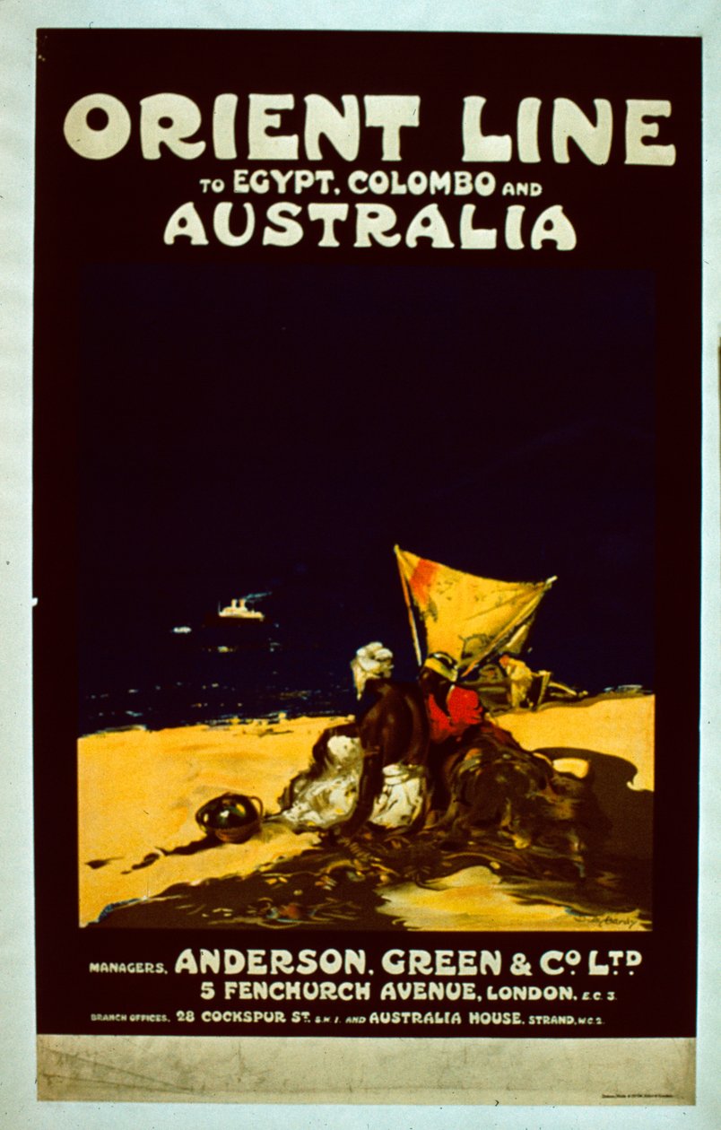 Orient Line plakát, 1920 körül alkotó: English School