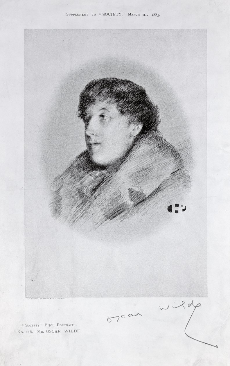 Oscar Wilde (1854-1900) egy Bijou portré, a Társaságtól alkotó: English School