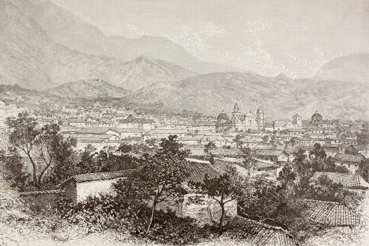 Bogota átfogó képe, Kolumbia (litho) alkotó: English School