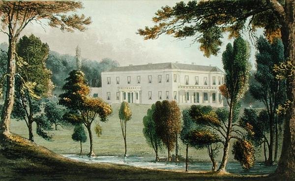 Oxton House, Ackermann "Repository of Arts" című, 1826 körül kiadott kiadványából (színes litográfia) alkotó: English School