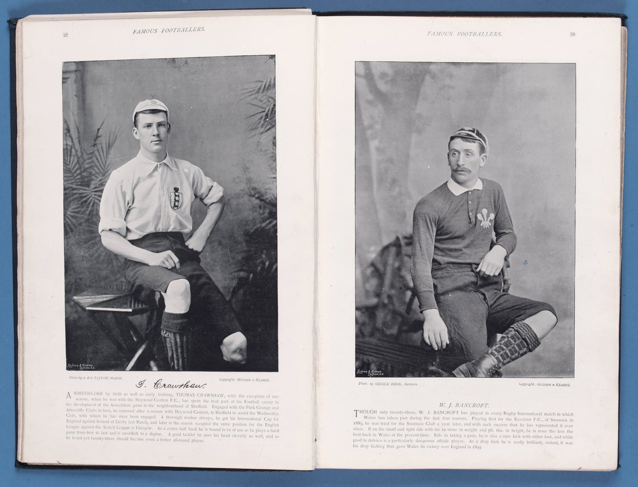 Oldal a híres futballistáktól 1895-96, Thomas Crawshaw és William Bancroft közreműködésével, 1896 alkotó: English School