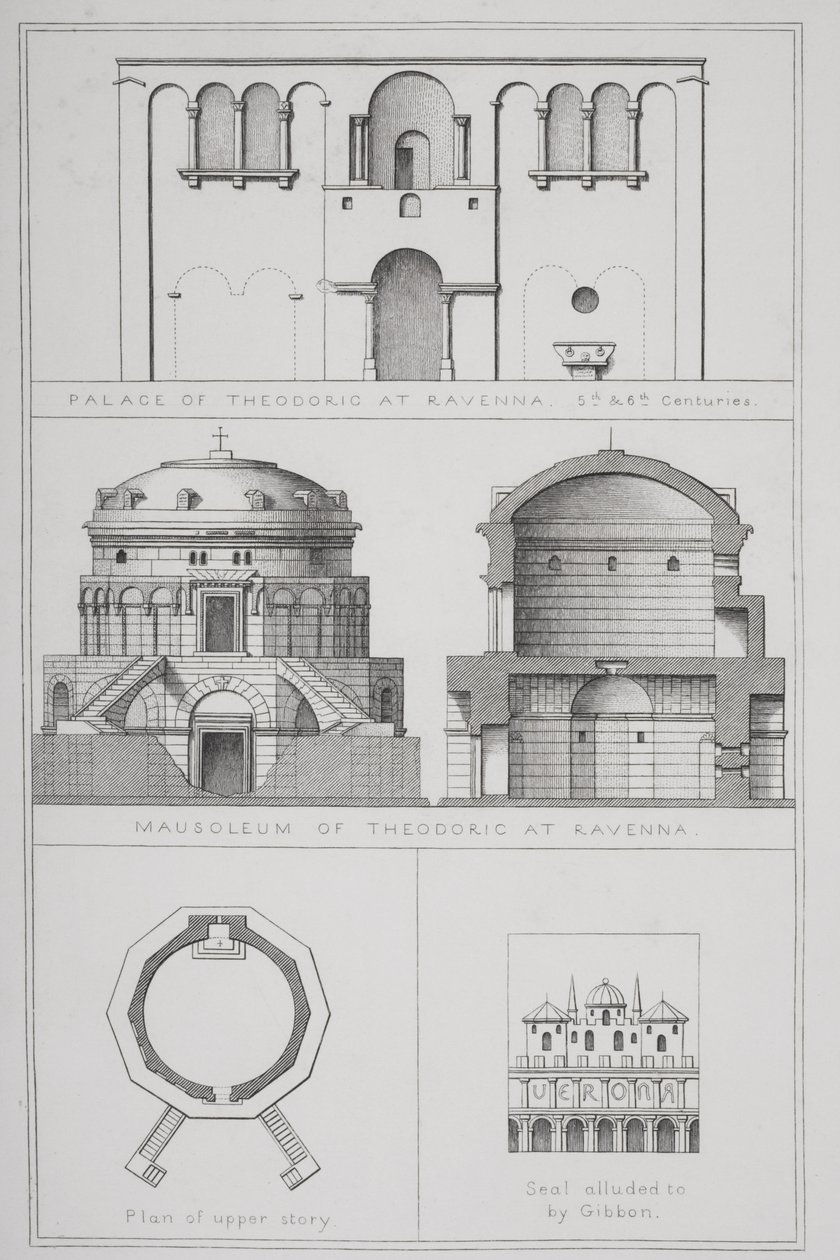 Theodorik palota és mauzóleuma (454-526 körül) Ravennában, az 