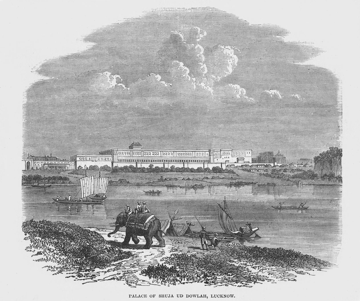 Shuja Ud Dowlah palota, Lucknow (metszet) alkotó: English School