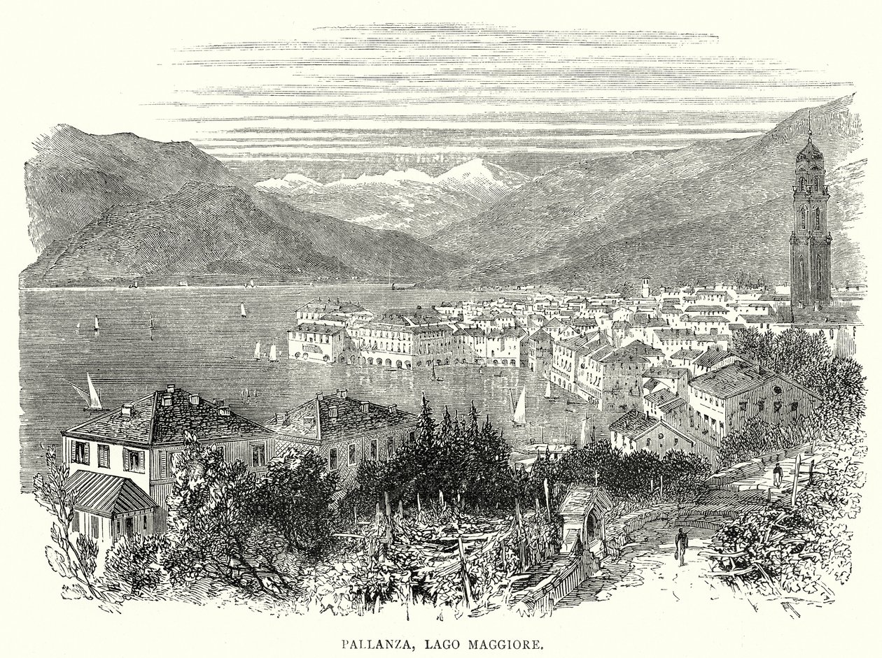Pallanza, Maggiore-tó (metszet) alkotó: English School