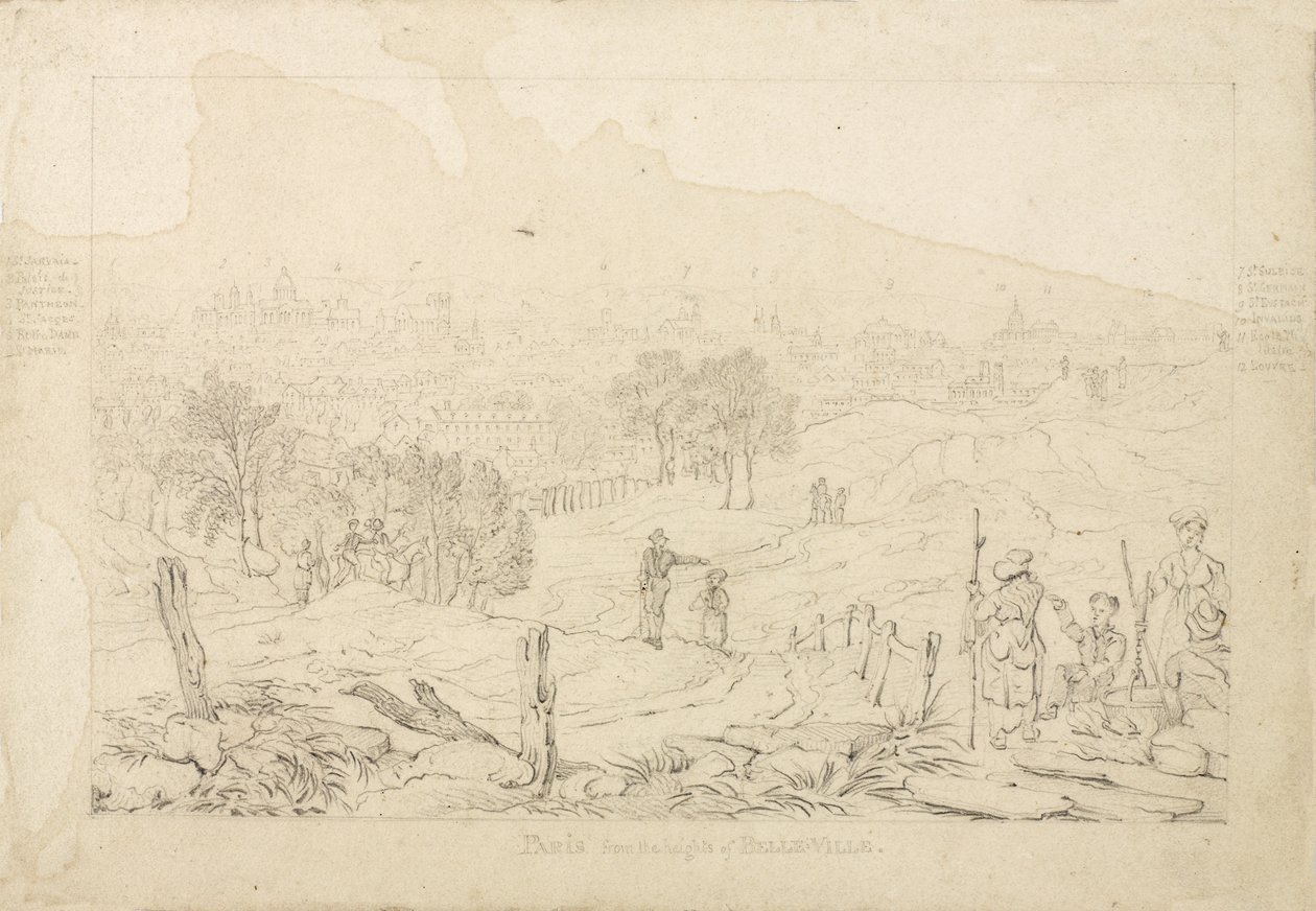 Párizs a Belle Ville magaslatairól, 1815 alkotó: English School