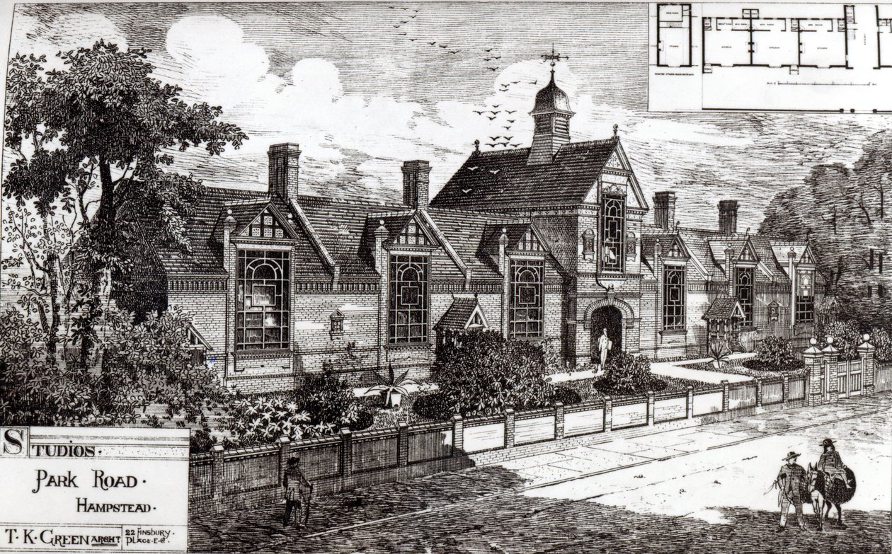 Park Road, Hampstead, a The Building Newsból, 1880. szeptember 3 alkotó: English School