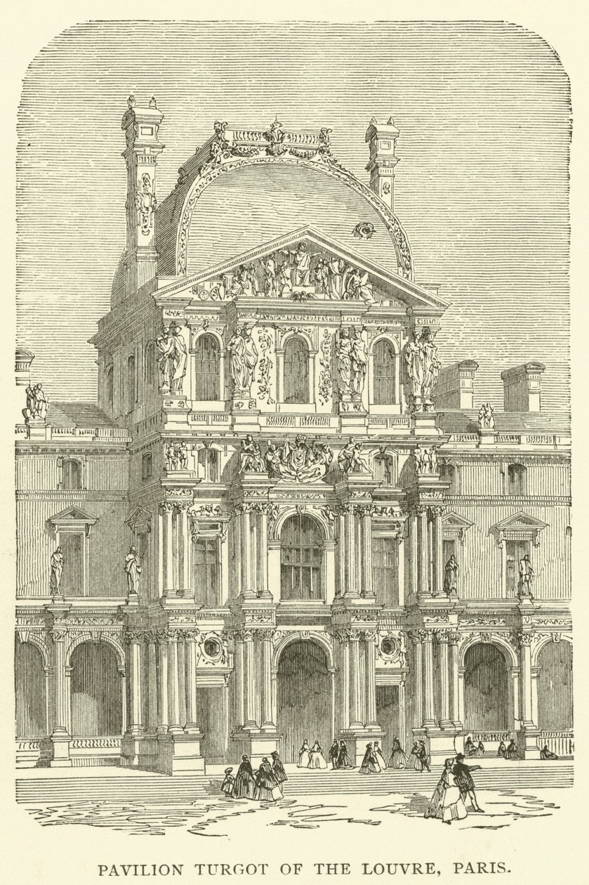 A párizsi Louvre Turgot pavilonja (metszet) alkotó: English School
