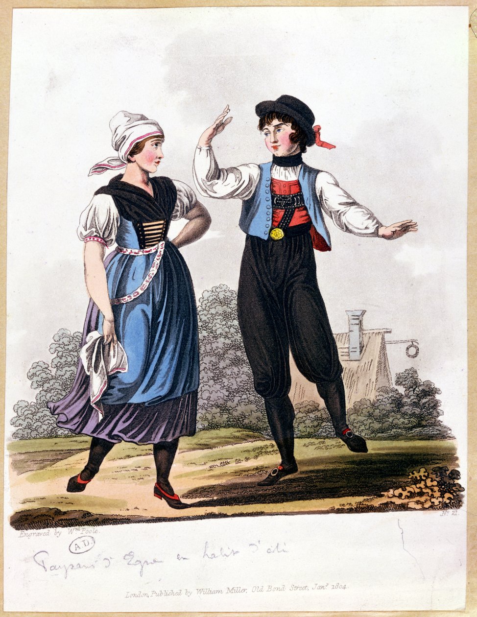 Paraszttánc Egerben, Csehországban, William Poole metszete, 1804 alkotó: English School