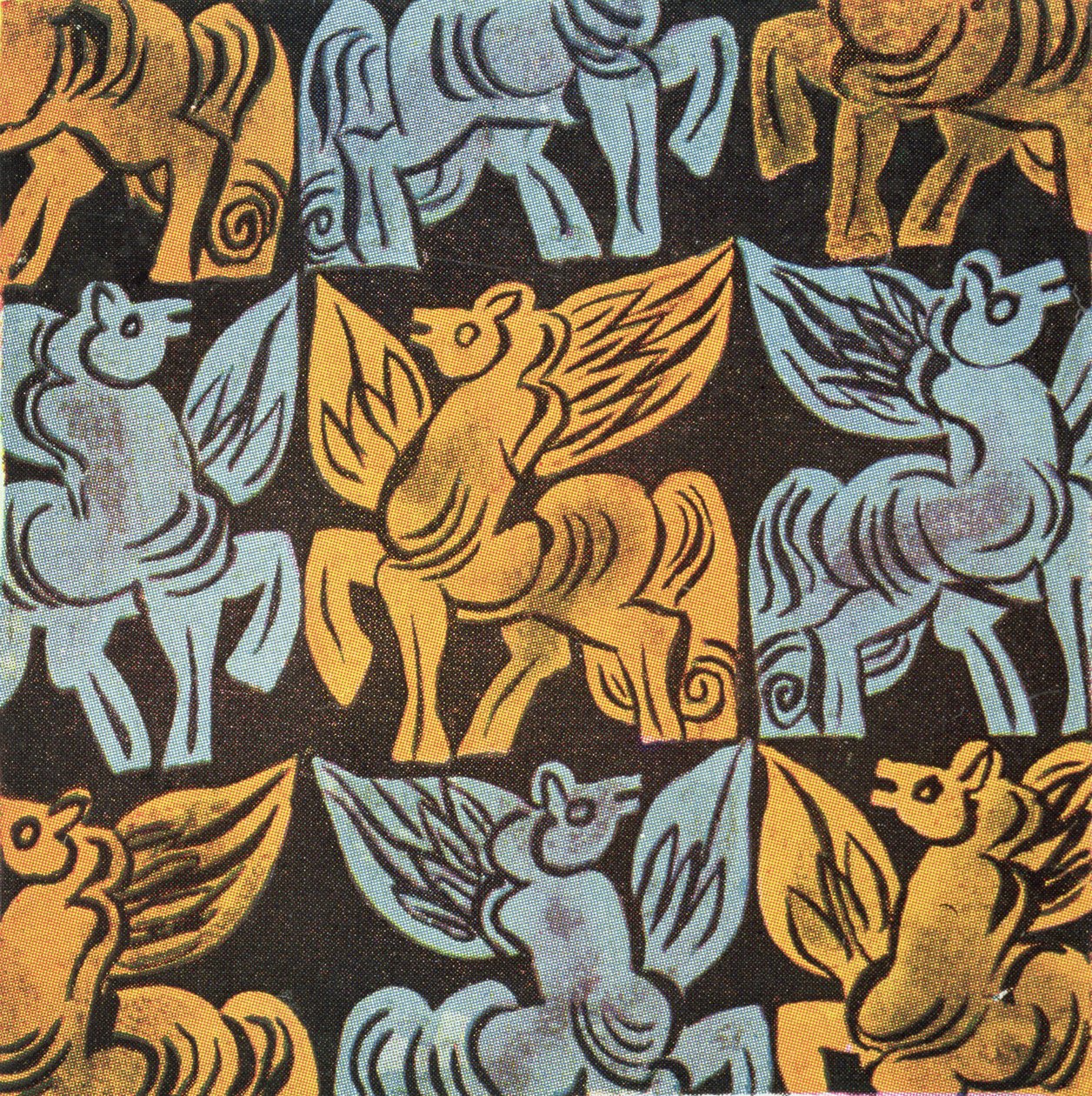 Pegasus design, esetleg Arts and Crafts Movement (tinta papíron) alkotó: English School